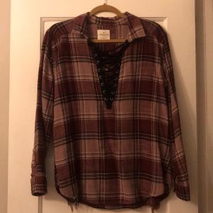 Oversized Distressed Flannel